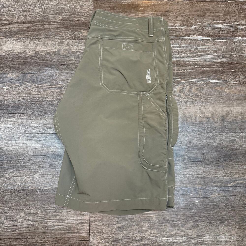 KÜHL Mens Size 36 Khaki Green Hiking Trail Shorts Lightweight Outdoor Utility